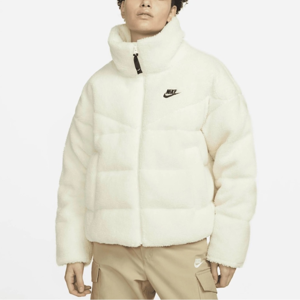 Nike Women's Cream Sherpa Puffer Jacket